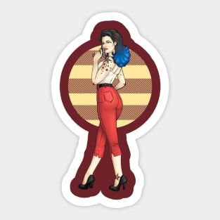 Rockabilly Pinup - You're A Star Sticker